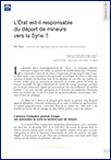L’État est-il responsable du départ de mineurs vers la Syrie ? (T 922)
